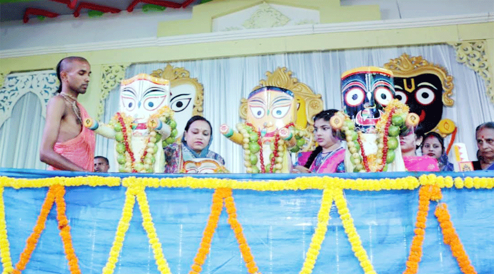 Bathing festival of Jagannath Dev was held at ISKCON Sylhet