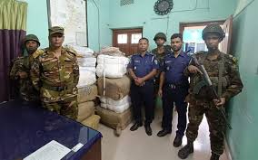 A large quantity of Indian cloth was seized in a joint operation in Jaintapur