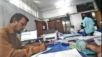 The application is missing due to non-payment of bribe, service is not available without money in the Habiganj district record room!