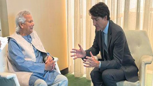 Canadian Prime Minister Justin Trudeau with Dr. Private meeting of Yunus
