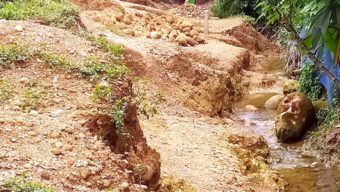 Jaintapur’s Guabari is going on illegal stone extraction-stockpiling Hariloot!