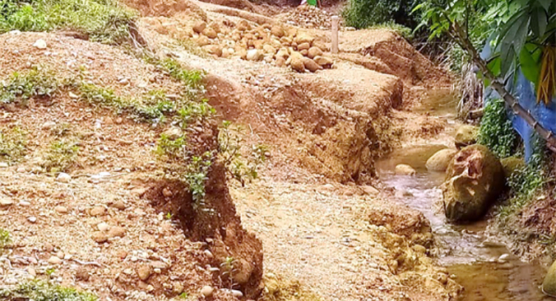 Jaintapur’s Guabari is going on illegal stone extraction-stockpiling Hariloot!
