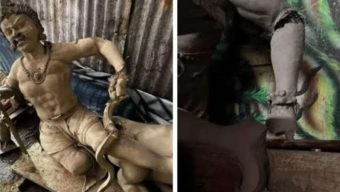 Idol vandalized at Shyampur Durga Puja Mandap in Bakerganj