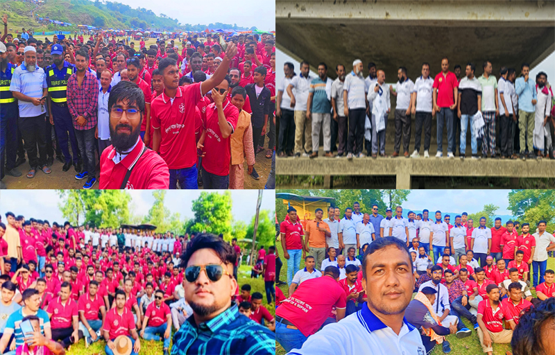 About 500 youths on a joy trip to Jaintapur, all lost in the bond of harmony