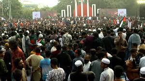 Central Shaheed Minar in turmoil with processions and slogans demanding Hasina’s hanging