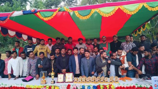 Friendly football match held in Jaintapur to mark the 46th founding anniversary of Bangladesh Chhatra Dal