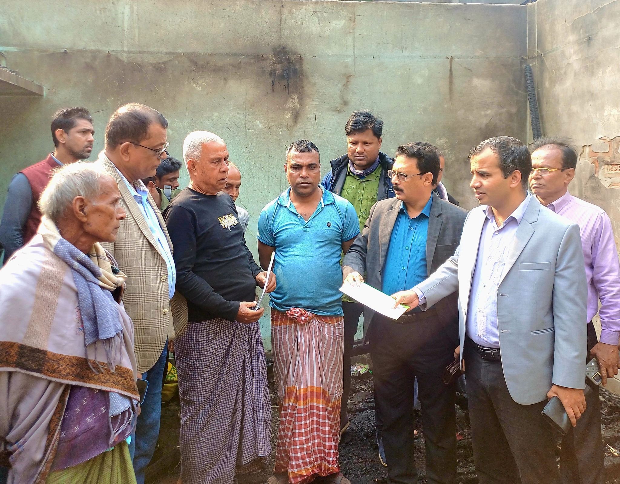 Financial assistance provided to families affected by fire in Srimangal