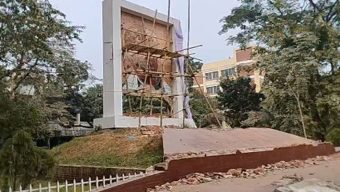 Mural of Sheikh Mujibur Rahman demolished in Sylhet in the dark of night