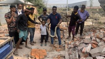 Python came out when the floor of the mosque was broken