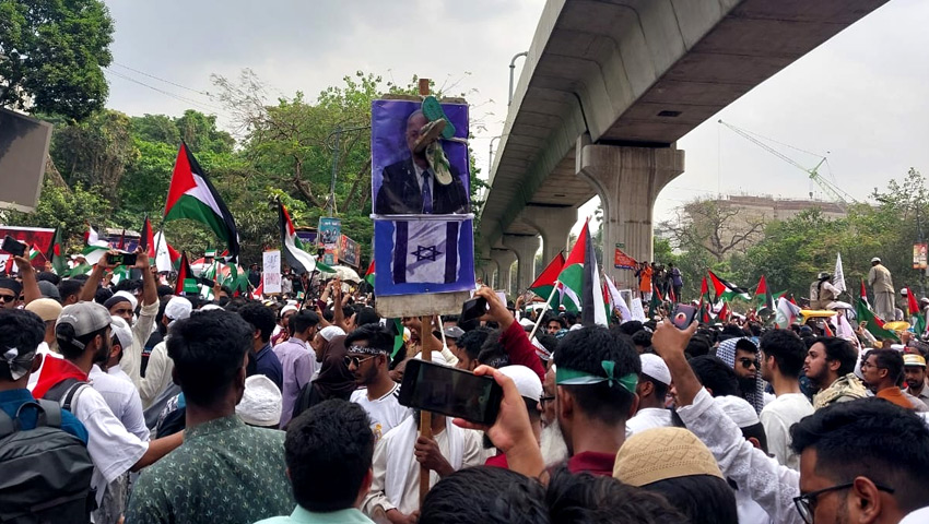 Israeli media reports of Netanyahu’s picture being vandalized in Dhaka