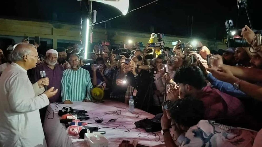 BNP Acting Chairman Tarique Rahman stands by the grieving family in Lamia