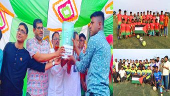 Friendly football match held in Jaintapur for Hemu Bhatpara Football Club