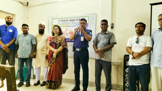 Road safety rally with students in Srimangal