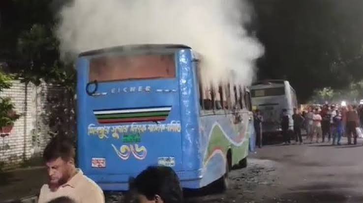 8 Crude Bombs Explode, Bus Set Ablaze in Capital